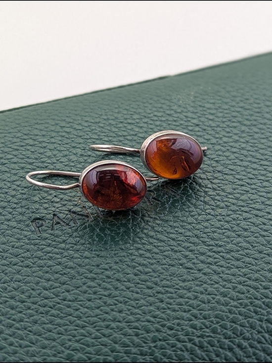 Jewelry - ✨ Sterling Silver Cognac Amber Drop Earrings ✨